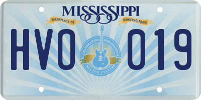 MS license plate HVO019