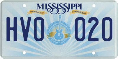 MS license plate HVO020
