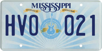 MS license plate HVO021