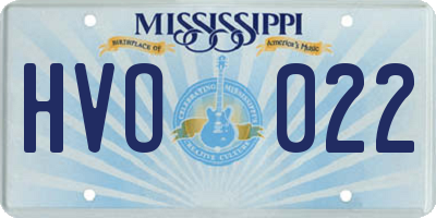 MS license plate HVO022