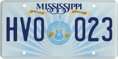MS license plate HVO023