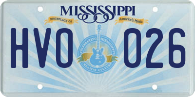 MS license plate HVO026