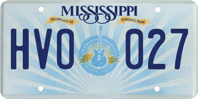 MS license plate HVO027