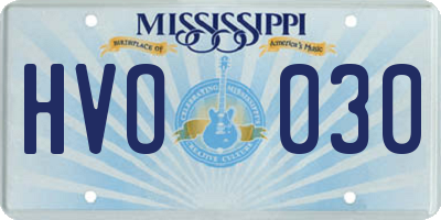 MS license plate HVO030
