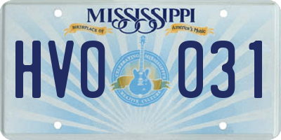 MS license plate HVO031