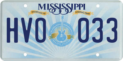 MS license plate HVO033