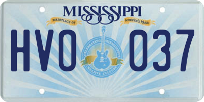 MS license plate HVO037