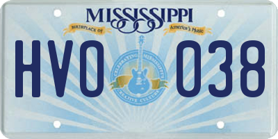 MS license plate HVO038