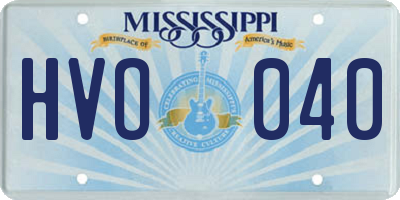 MS license plate HVO040