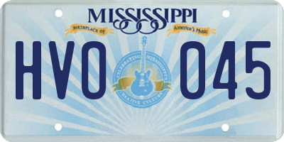 MS license plate HVO045