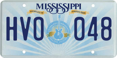 MS license plate HVO048