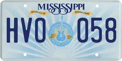 MS license plate HVO058