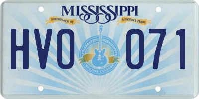 MS license plate HVO071