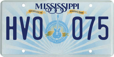 MS license plate HVO075
