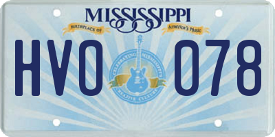 MS license plate HVO078