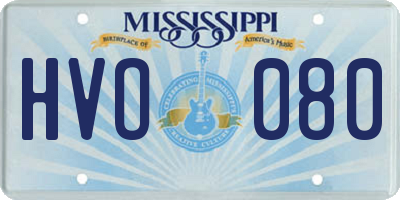 MS license plate HVO080