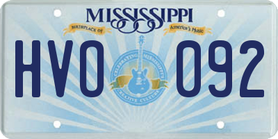 MS license plate HVO092