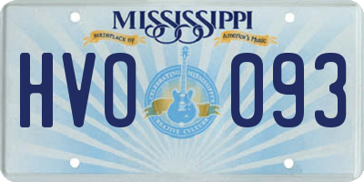 MS license plate HVO093
