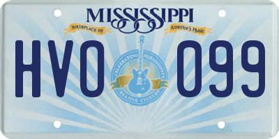 MS license plate HVO099