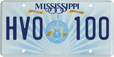 MS license plate HVO100