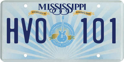 MS license plate HVO101