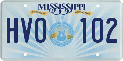 MS license plate HVO102