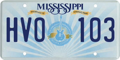 MS license plate HVO103