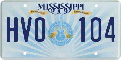 MS license plate HVO104