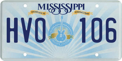 MS license plate HVO106