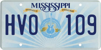 MS license plate HVO109