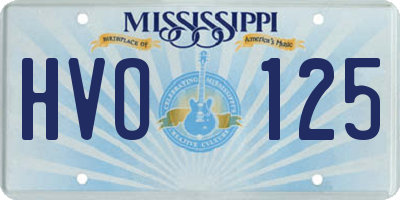 MS license plate HVO125