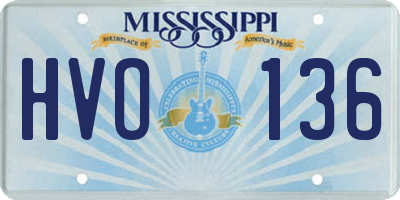 MS license plate HVO136