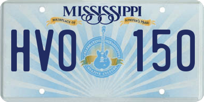 MS license plate HVO150
