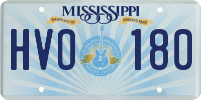 MS license plate HVO180
