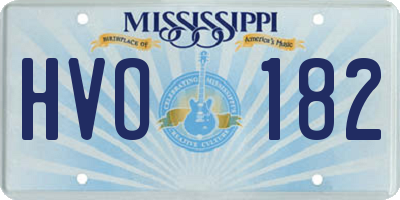 MS license plate HVO182