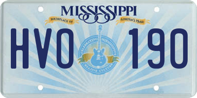 MS license plate HVO190