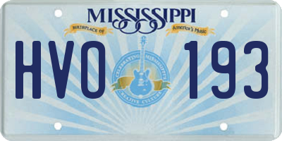 MS license plate HVO193