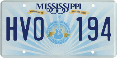 MS license plate HVO194