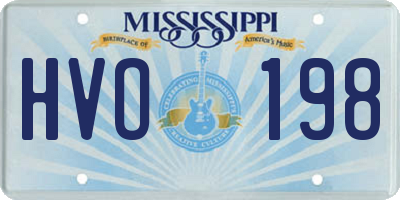 MS license plate HVO198