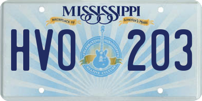 MS license plate HVO203