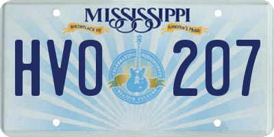 MS license plate HVO207