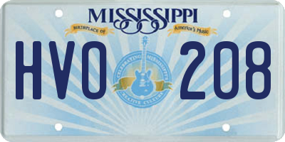 MS license plate HVO208