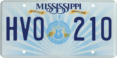 MS license plate HVO210