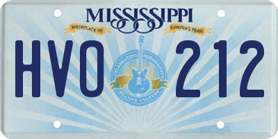 MS license plate HVO212