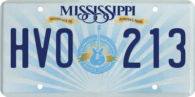 MS license plate HVO213