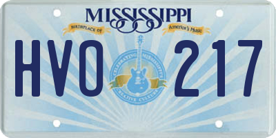 MS license plate HVO217