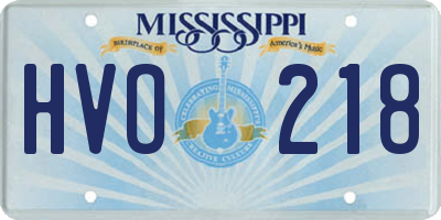 MS license plate HVO218