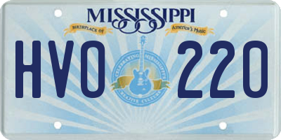 MS license plate HVO220