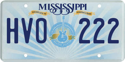 MS license plate HVO222