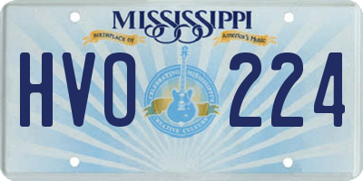 MS license plate HVO224